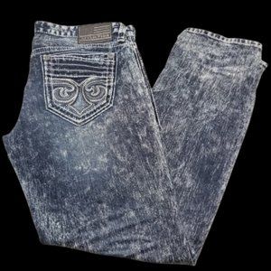 Affliction Ace Distressed Jeans Men's Faded Blue Cotton Spandex  Sz 38 x 34